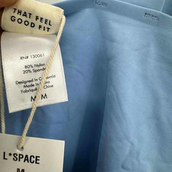 L Space Katniss One Piece Classic Swimsuit Wide U Back Aur Blue Size M NWT - Picture 11 of 11